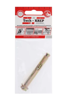 Анкерный болт с гайкой 12*75 (10 шт) - пакет Tech-Krep